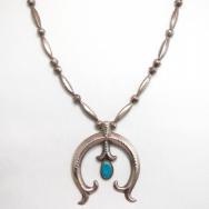 Vintage Bench Made Silver Bead Necklace w/Casted Naja c.1950