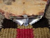 Antique Navajo Tunderbird Shaped Pin w/Gem Turquoise c.1930～