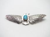 Antique Navajo Tunderbird Shaped Pin w/Gem Turquoise c.1930～