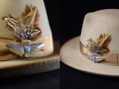 Antique Navajo Tunderbird Shaped Pin w/Gem Turquoise c.1930～