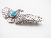 Antique Navajo Tunderbird Shaped Pin w/Gem Turquoise c.1930～
