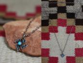 Antique Small 卍 Shape Top w/Turquoise Silver Necklace c.1930