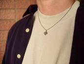 Antique Small 卍 Shape Top w/Turquoise Silver Necklace c.1930