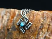 Antique Small 卍 Shape Top w/Turquoise Silver Necklace c.1930