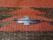 Atq Stamped Thunderbird Shape Silver Pin w/Green TQ  c.1930～