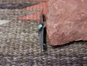 Atq Stamped Thunderbird Shape Silver Pin w/Green TQ  c.1930～