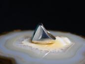 Vintage Navajo Turquoise Inlay Cast Silver Mens Ring c.1965～