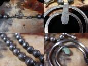 Atq Navajo Small Squash Blossom Naja Necklace w/TQ  c.1940