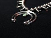 Atq Navajo Small Squash Blossom Naja Necklace w/TQ  c.1940