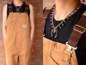 Atq Navajo Small Squash Blossom Naja Necklace w/TQ  c.1940