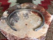 Antique Navajo Carinated Ingot Silver Stamped Cuff c.1930～
