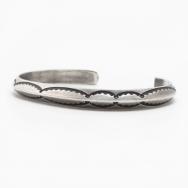 Antique Navajo Carinated Ingot Silver Stamped Cuff c.1930～