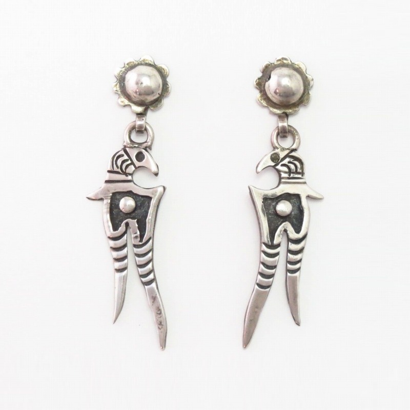 【Allen Pooyouma】Hopi Eagle Overlay Pierced Earrings  c.1960～