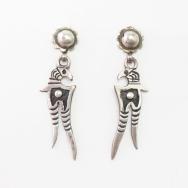 【Allen Pooyouma】Hopi Eagle Overlay Pierced Earrings  c.1960～