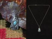 Atq Stamped Small T-bird Shape w/TQ Fob Necklace  c.1930～