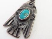 Atq Stamped Small T-bird Shape w/TQ Fob Necklace  c.1930～