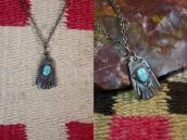 Atq Stamped Small T-bird Shape w/TQ Fob Necklace  c.1930～