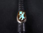 Vtg Zuni Rainbow Man Tortoiseshell & TQ Inlay Ring  c.1950～