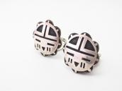 【Bernard Dawahoya】Vtg SunFace Overlay Clipon Earrings c.1960