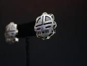 【Bernard Dawahoya】Vtg SunFace Overlay Clipon Earrings c.1960