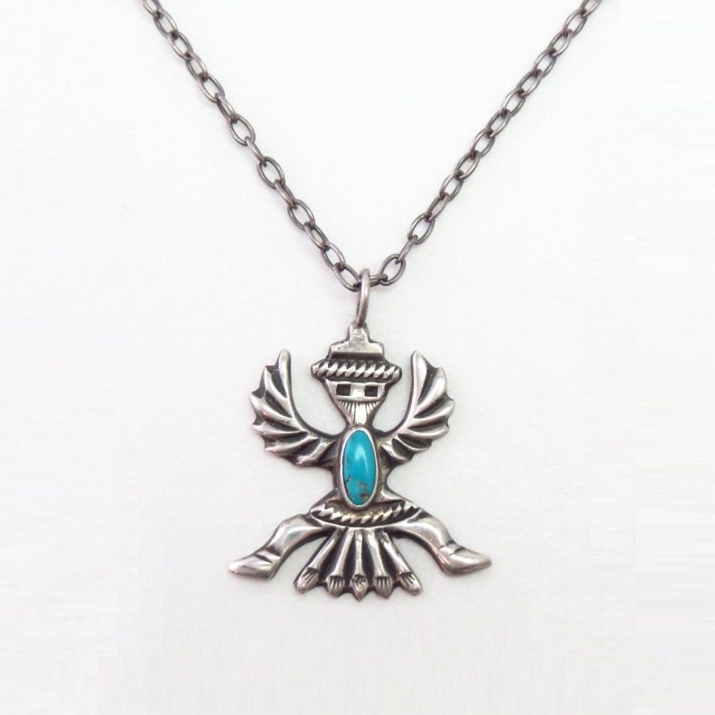 【Horace Iule】Zuni Knifewing Top Necklace w/Turquoise c.1935～