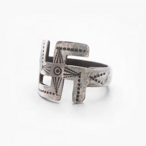 【H.H.Tammen】Ingot Silver 卍 Face Early Tourist Ring c.1910～
