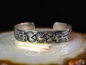 Antique 卍 Stamped Thunderbirds Applique Cuff Bracelet c.1930