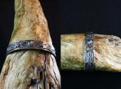 Antique 卍 Stamped Thunderbirds Applique Cuff Bracelet c.1930
