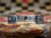 Antique 卍 Stamped Thunderbirds Applique Cuff Bracelet c.1930