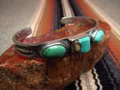 Antique Stamped Ingot Silver Cuff w/3TQ  c.1920