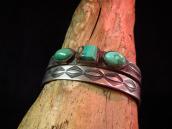 Antique Stamped Ingot Silver Cuff w/3TQ  c.1920