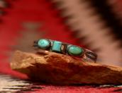 Antique Stamped Ingot Silver Cuff w/3TQ  c.1920