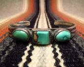 Antique Stamped Ingot Silver Cuff w/3TQ  c.1920