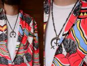 Vtg Navajo BenchMade Silver Bead Necklace w/CastNaja c.1965～