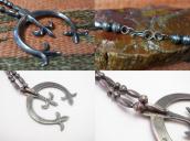 Vtg Navajo BenchMade Silver Bead Necklace w/CastNaja c.1965～