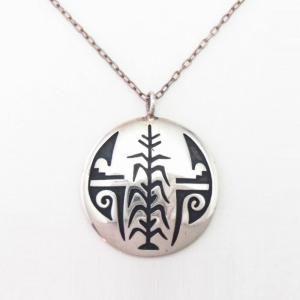 【Lawrence Saufkie】Hopi Cornstalk Overlay Top Necklace c.1980