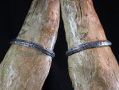 Antique Navajo 卍 & Arrows Stamped Triangle Wire Cuff c.1920～