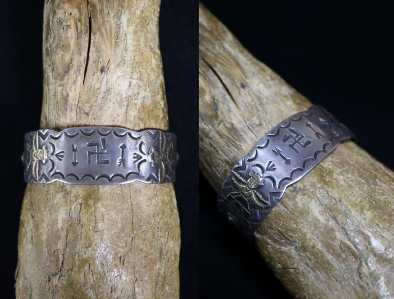 INDIAN JEWELRY LEATHER ARTS&CRAFTS Tah'bah TRADERS / Antique 卍 Stamped