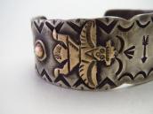 Antique 卍 Stamped & Knifewing Applique Silver Cuff  c.1930～?