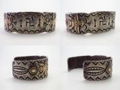 Antique 卍 Stamped & Knifewing Applique Silver Cuff  c.1930～?