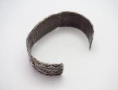 Antique 卍 Stamped & Knifewing Applique Silver Cuff  c.1930～?