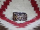 Antique 卍 Stamped & Knifewing Applique Silver Cuff  c.1930～?
