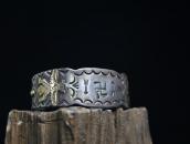 Antique 卍 Stamped & Knifewing Applique Silver Cuff  c.1930～?