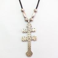 【Dyaami Lewis】Acoma Dragonfly Cross Necklace w/Vintage Beads