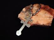 【Dyaami Lewis】Acoma Dragonfly Cross Necklace w/Vintage Beads