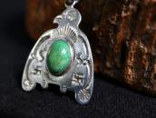 Atq Navajo 卍 Stamped T-bird Fob w/Turquoise Necklace  c.1930