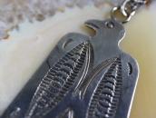 Antique Navajo Stamped Silver T-bird Top Necklace  c.1930～