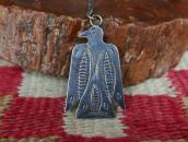 Antique Navajo Stamped Silver T-bird Top Necklace  c.1930～