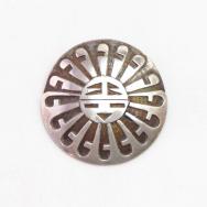 【Richard Kagenvema】 Vtg Hopi Sun Face Overlay Pin  c.1970～