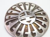 【Richard Kagenvema】 Vtg Hopi Sun Face Overlay Pin  c.1970～